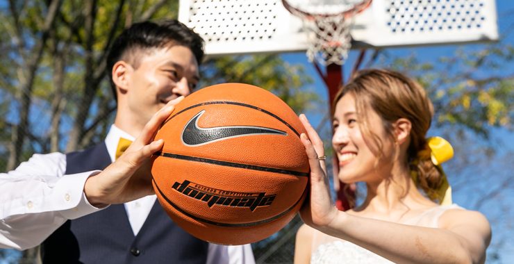 福岡でのアイデア結婚式｜バスケットボール｜披露宴後の新郎新婦の声